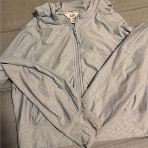 Athleta Light Blue Zip-Up Hoodie